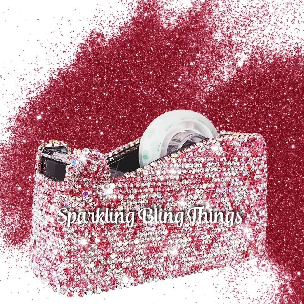 NEW Sparkling Bling Swarovski Crystal Rhinestone Desk Set: Black +Gift! - Picture 11 of 16